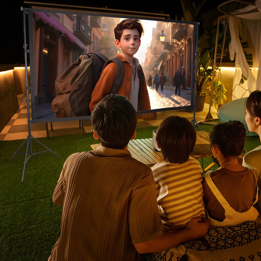 SH Tragbarer Outdoor-Projektionsständer mit Beamer-Leinwand, leichtgewichtig und windbeständig - Bild 3
