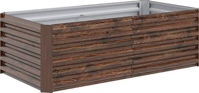 Outsunny Hochbeet aus verzinktem Stahl für Garten und Balkon, Dunkelbraun, B/T/H: 180 x 90 x 57,5 cm - Bild 1