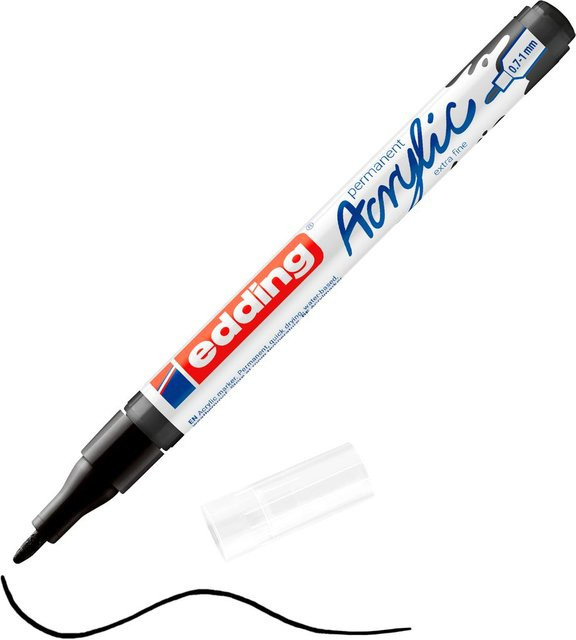 edding 5500 Acrylmarker Extra Fein in Tiefschwarz für permanente Anwendungen - Bild 1