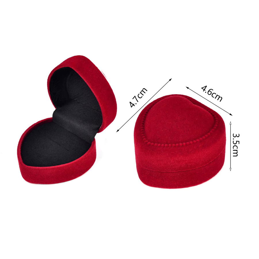 Schmuckbox Herzförmig, Rot, Samt, Unisex - Bild 2