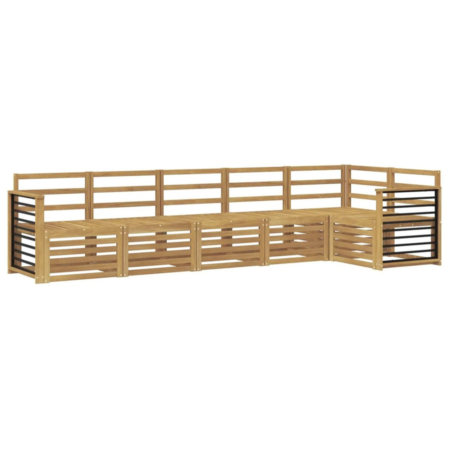 vidaXL Outdoor-Sofagarnitur 6-teilig in Weiß aus Akazie Massivholz im L-Shape Design, B/T/H: 306 x 128,5 x 73 cm - Bild 2