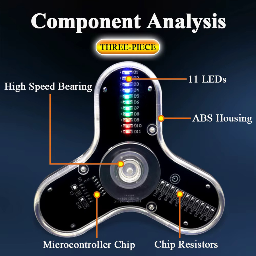 UICPAL DIY Fidget Top Kit, Fingerspitzen-Gyros mit LED-Licht, Elektronisches Kit - Bild 4
