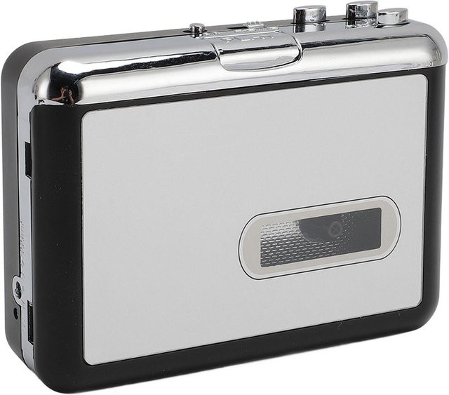 Honor Electronics Tragbarer Kassettenspieler mit USB-Kassetten-zu-MP3-Konverter und HiFi-Stereo-Sound in Silber - Bild 1