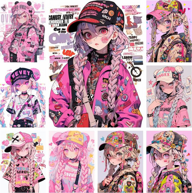 Potdemiel 5D DIY Diamant Malerei Mosaik Cartoon Mädchen Fantasy Kunst Stickerei in Multicolor - Bild 1