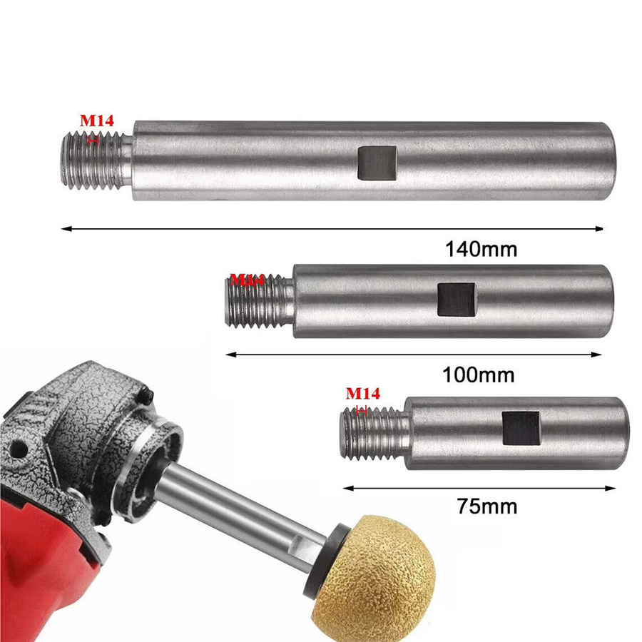 VIBRATITE Winkelschleifer-Verlängerungs-Pleuelstangen M14 Set, 3 Stück, Farbe: Silber, Längen: 75 mm, 100 mm, 140 mm - Bild 3