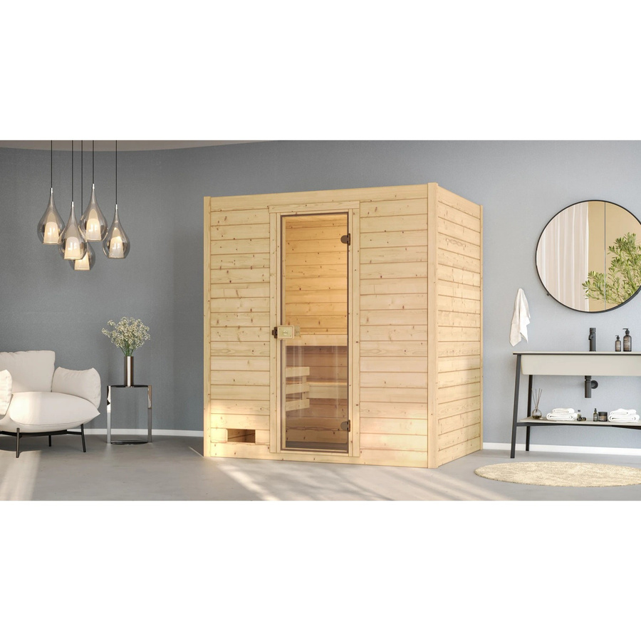 Weka Massivholzsauna Valida 2 in Beige ohne Ofen B/H/T: 189 x 203,5 x 139 cm - Bild 2