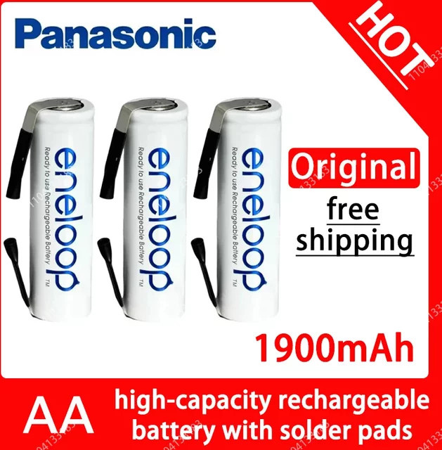 Panasonic AA Nickel-Hydrogen-Batterie 1,2V 1900mAh mit Lötpads für Elektrorasierer und Zahnbürsten - Bild 1