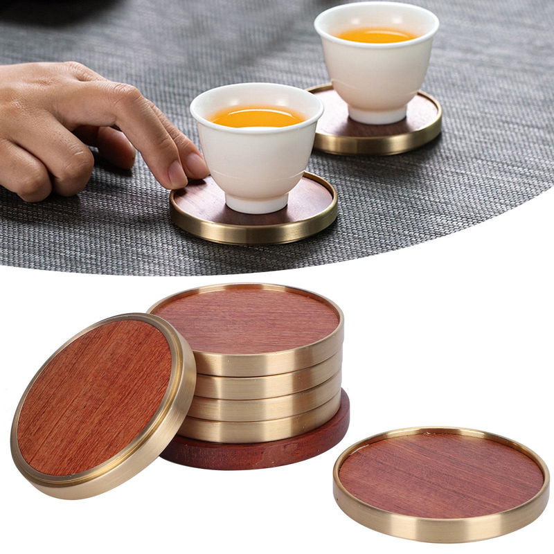 Teezeremonie Zubehör Set aus Palisanderholz mit Untersetzern und Tablett - Bild 3