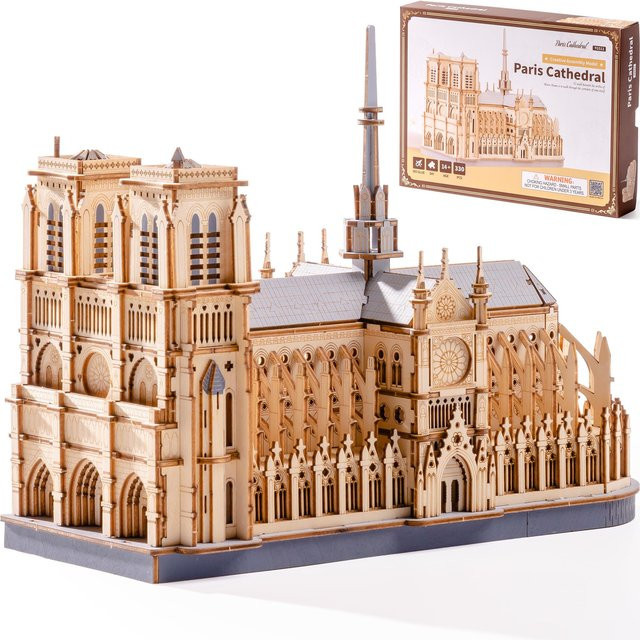 Robotime Pariser Kathedrale, 3D Holzpuzzle, Holzmodell-Bausatz, nicht für Kinder unter 3 Jahren - Bild 1