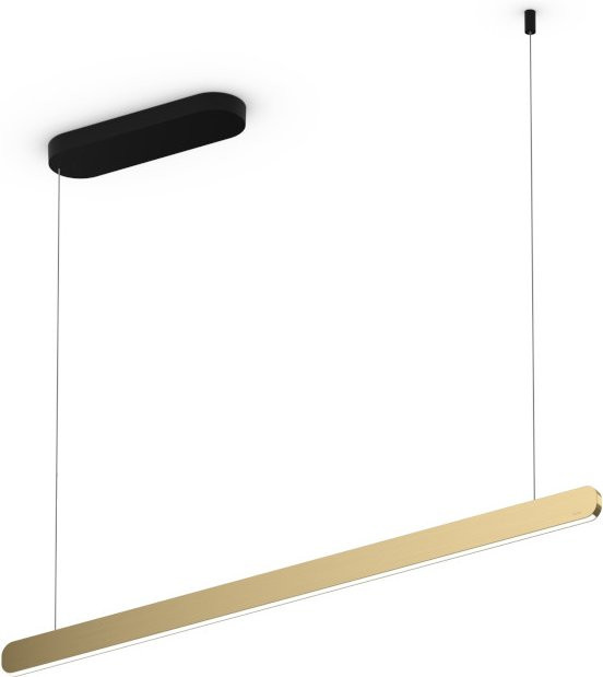 Occhio Mito linear volo 100 up LED-Pendelleuchte in Schwarz matt mit Bronze-Kopf, dimmbar mit Occhio air Modul und x-tra warm LED (2200K - 3500K) - Bild 1