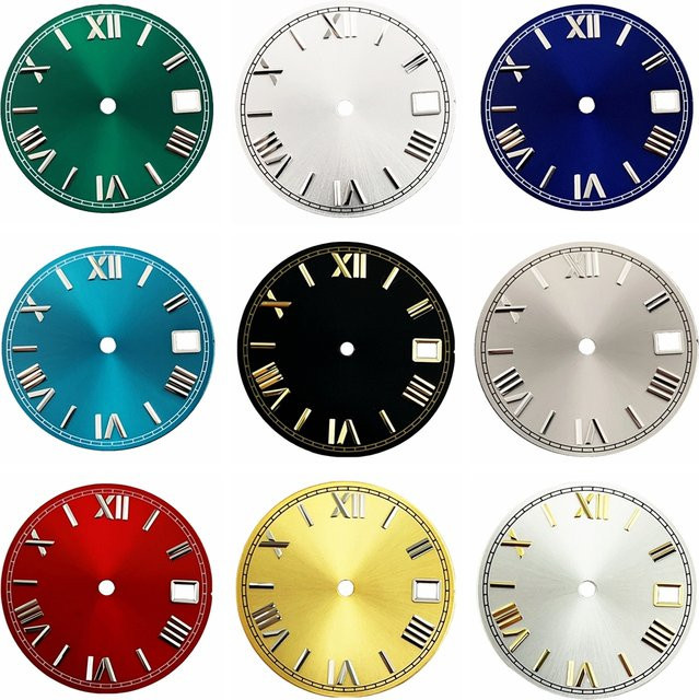 RICHUS Zifferblatt, römische Ziffern, Weiß, Automatikwerk, 28,5 mm, Unisex - Bild 1