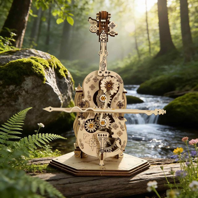 Wucifang Bags Cello 3D Holzpuzzle Miniatur, ab 14 Jahren - Bild 1