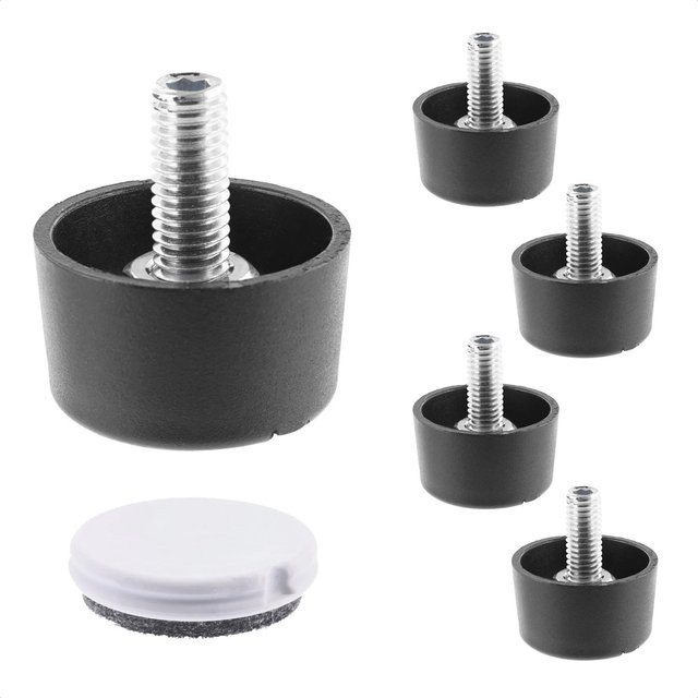 Wagner Couchfuß Lounge QuickClick 4-teilig Schwarz-Silber - Bild 1