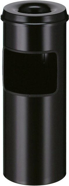 PROREGAL Runder Kombiascher mit feuerlöschendem Oberteil, Schwarz, H: 64,2 cm, Ø: 24,3 cm, 30 Liter - Bild 1