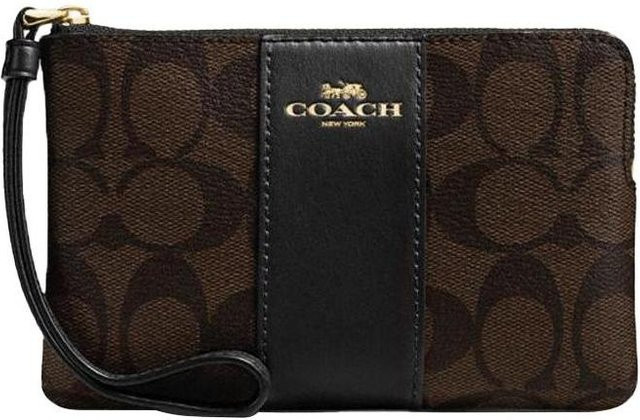 Coach Clutch Damen, Monogramm Canvas und Leder, Dunkelbraun - Bild 1