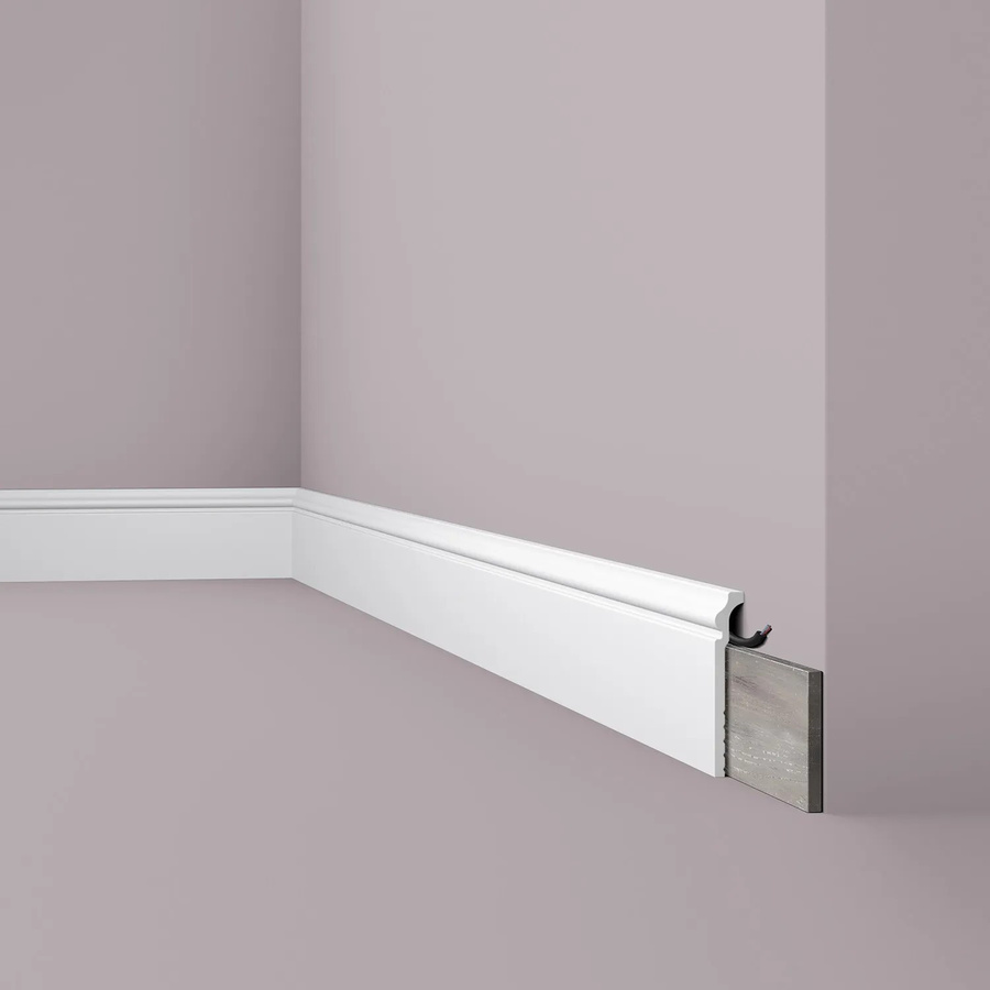 NMC Wallstyl CF3 Zierleiste als Abdeckleiste und Sockelleiste in Weiß, B/H/T: 200 x 12 x 1,2 cm - Bild 1