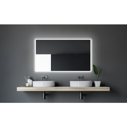 TALOS LED-Badspiegel in Silber mit Aluminiumrahmen, B: 120 cm, H: 70 cm - Bild 4