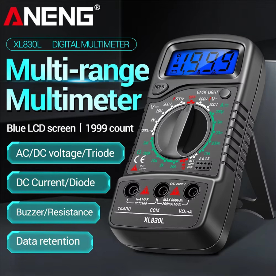 ANENG XL830L Digitales Multimeter Handheld Tragbares AC/DC Amperemeter Voltmeter Ohm Tester mit LCD Hintergrundbeleuchtung - Bild 4