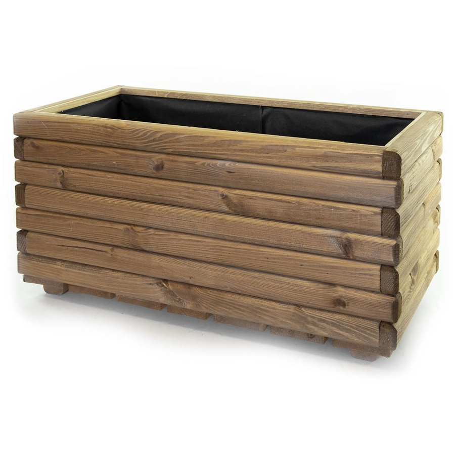 HolzFee Pflanzkasten Akzent aus Kiefer in Dunkelbraun mit rustikalem Design, B/T/H: 80 x 40 x 40 cm - Bild 2