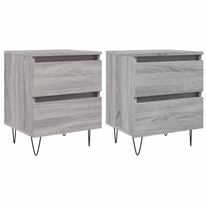 Vidaxl Nachttische im 2er-Set in Grau im Industrial-Design, B/T/H: 40 x 35 x 50 cm - Bild 2