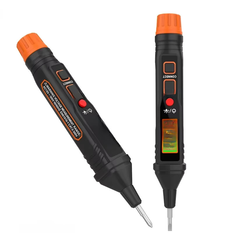Berührungsloser Spannungsprüfer von TELEHILL mit LCD-Anzeige und Summer Alarm, Wechselstrom 12V-300V elektrischer Stift für Live- und Nullleiter, Farbe: Schwarz - Bild 5