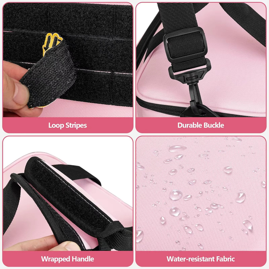 WIDEEP Werkzeugtasche für Damen in Pink mit Anti-Reibungs-Boden, Aufbewahrungsorganisator für Elektriker, Tischler und Handwerker, B/T/H: 32,5 x 18,3 x 18,0 cm - Bild 4