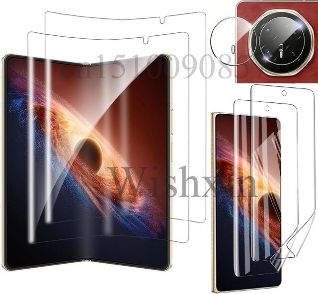 6in1 Hydrogel-Schutzfolien-Set für HONOR Magic V6 PNM-AN, inklusive Innenbildschirm, Außenbildschirm und Kamerafolie, transparent - Bild 1
