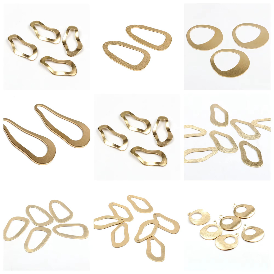 XINER Charms, gehämmertes Messing, ovaler Verbinder - Bild 1