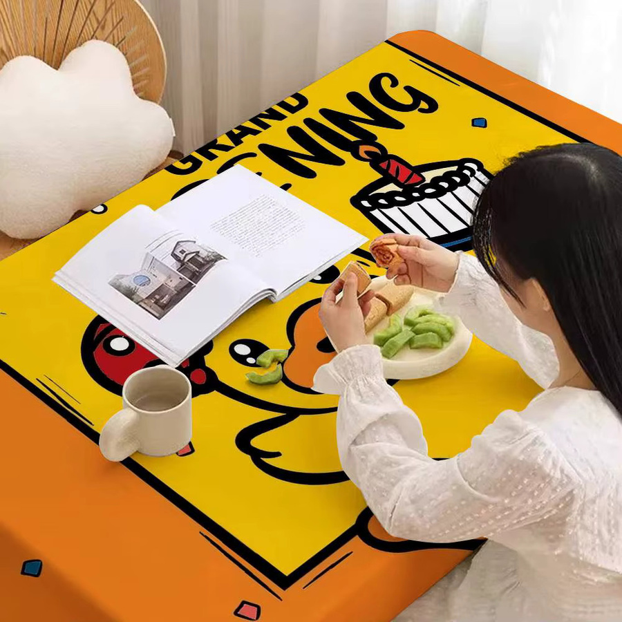 B-B D-Duck Tischdecke aus PVC in Gelb, wasserdicht und ölbeständig, rechteckig mit grafischem Design - Bild 3