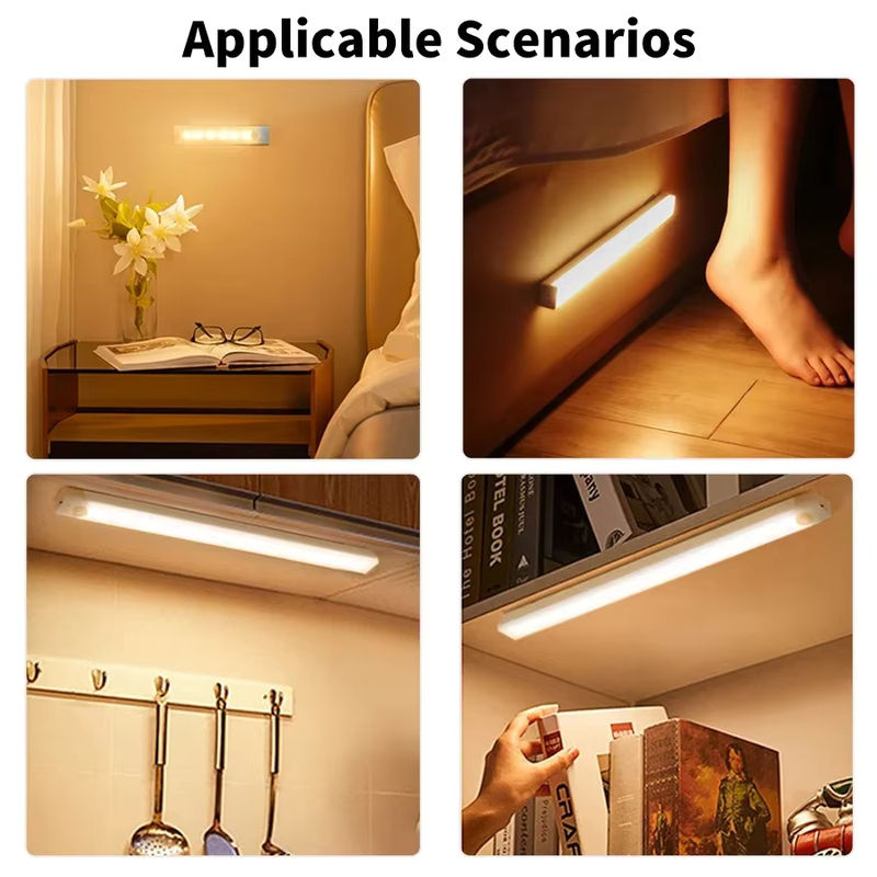 ATcomm LED Nachtlicht mit Bewegungssensor, wiederaufladbare magnetische Schrankleuchte in Weiß für Küche, Kleiderschrank und Treppen - Bild 6