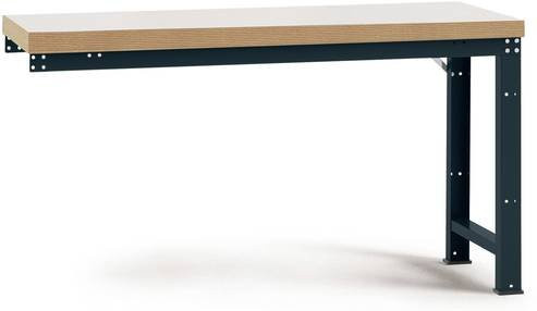 Manuflex Anbauwerkbank Profi Standard mit Kunststoff Tischplatte in Anthrazit, Breite: 175 cm, Tiefe: 70 cm, Höhe: 84 cm - Bild 1