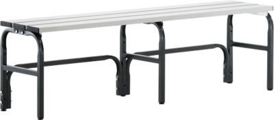 Sypro Umkleidebank aus Stahlrohr und Aluminium in Anthrazit und Lichtgrau, Breite: 150 cm - Bild 1