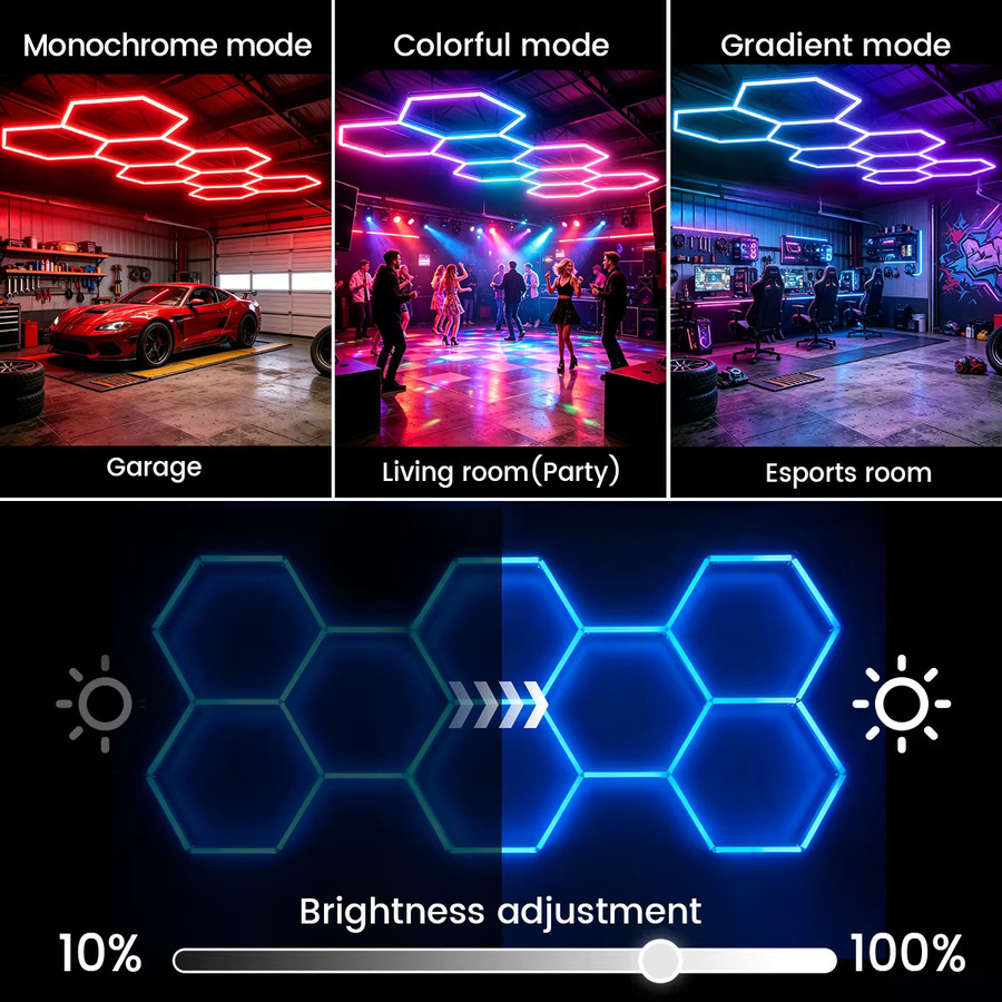 VASTFIRE Smarte RGB Waben LED-Leuchten mit Musikfunktion und Fernbedienung in Multicolour für Gaming und Wohnzimmer - Bild 2