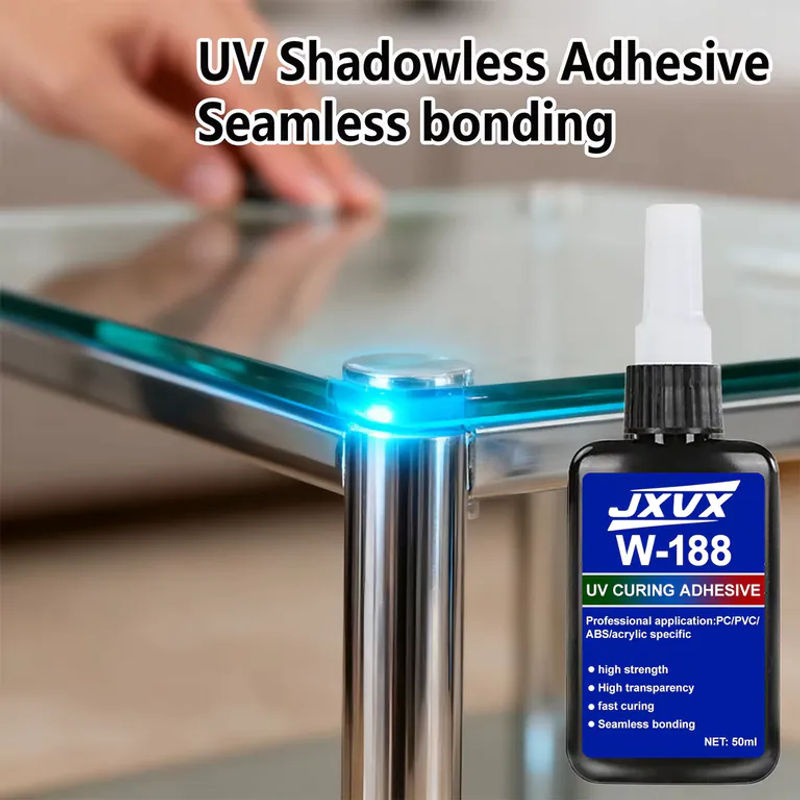 YZAN UV-Kleber Set mit Taschenlampe, transparent, schnell trocknend für Glas und Acryl, 5 Stück - Bild 4