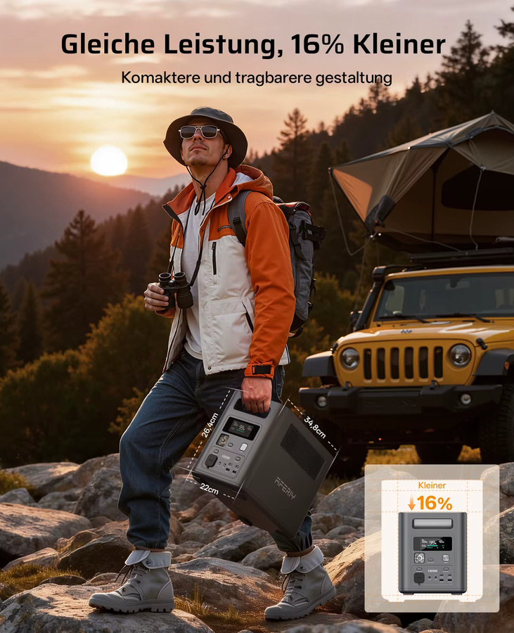 AFERIY P180 Tragbare Stromversorgung mit 1024Wh Kapazität und 1800W Dauerleistung sowie 3600W Spitzenleistung für Camping und Haushalt - Bild 3