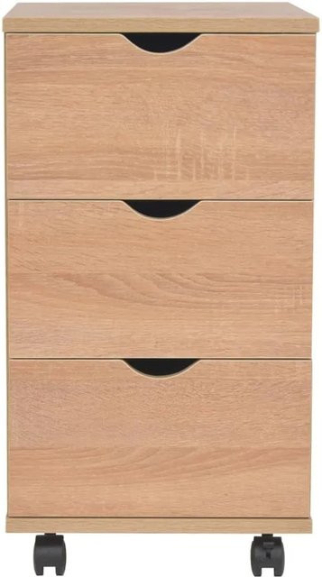 vidaXL Schubladenelement in Eiche Optik mit Rollen, Braun, B/T/H: 33 x 45 x 60 cm - Bild 1