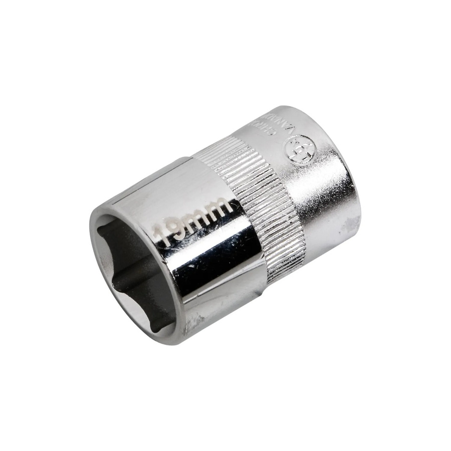 LUX-TOOLS Stecknuss 19 mm mit 1/2 Zoll Antrieb aus Chrom-Vanadium in Silber - Bild 2
