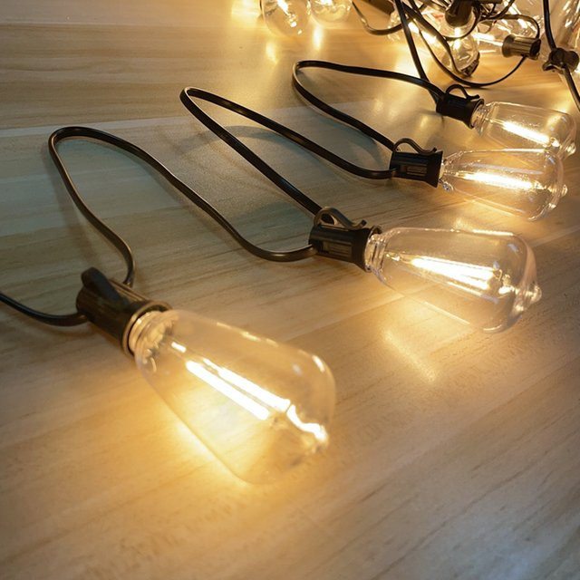 LED Globe String Light Outdoor Girlande mit transparenten Glaskugeln in Warmweiß, 10m Länge - Bild 1