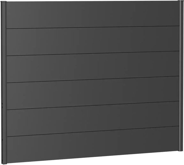 Biohort Wandpaneel Sichtschutz aus Stahlblech, feuerverzinkt und lackiert, Dunkelgrau-Metallic, B: 135 cm, H: 137 cm - Bild 1