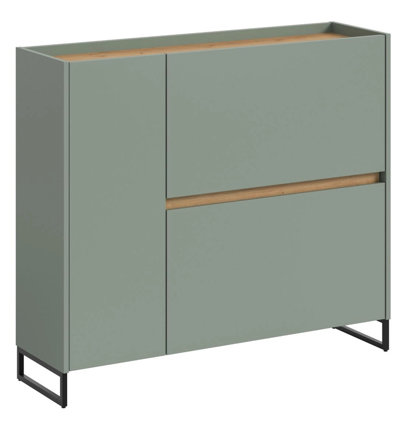 Schuhkipper Borga in Salbei und Eiche mit Soft-Close-Funktion, B/H: 110 x 94 cm - Bild 2