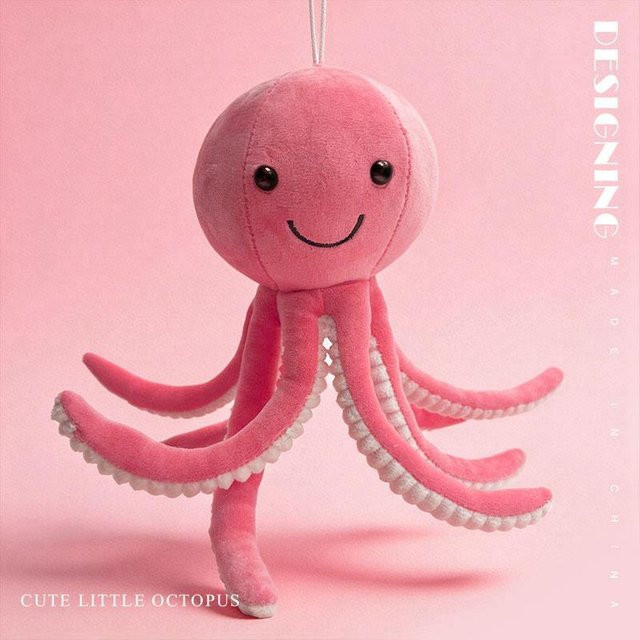 Yiran Health & Beauty Oktopus Stoffpuppe, Plüschtiere, Rosa / Pink - Bild 1