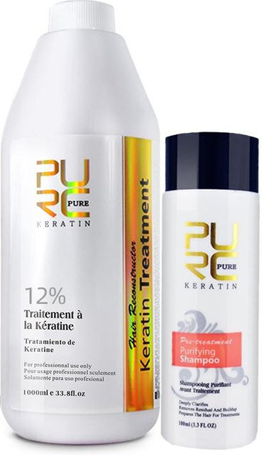 PURC Keratin-Behandlung Shampoo-Set, 1000 ml, für strapaziertes Haar - Bild 1
