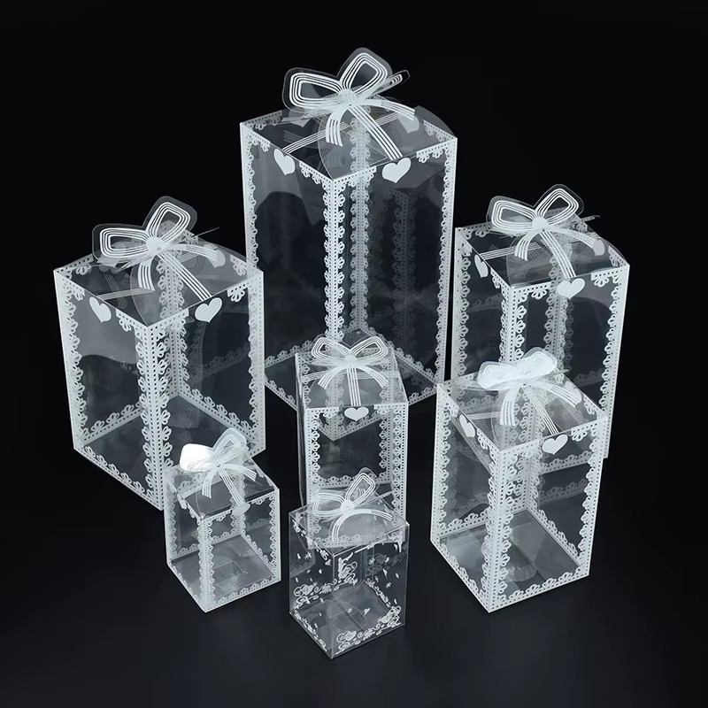 5 Stück transparente PVC-Geschenkboxen mit Spitze für Schmuck, Süßigkeiten oder Spielzeug - Bild 2