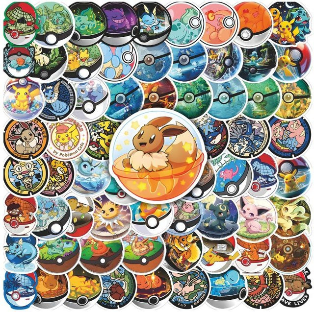 Bandai Pokémon Aufkleber, 68-teiliges Set, bunt - Bild 1