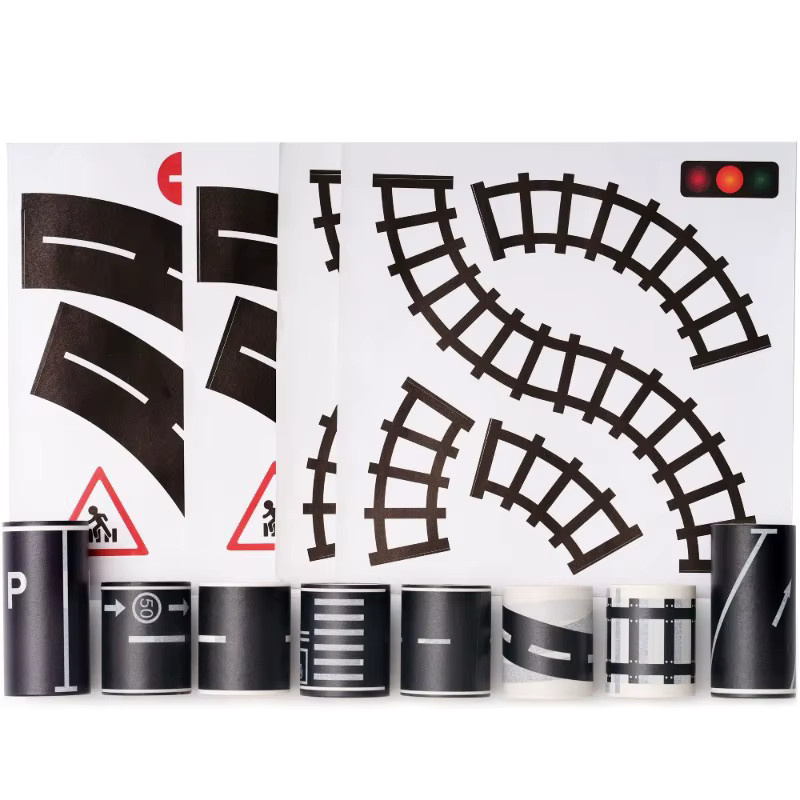 TWBEB Cartoon DIY abnehmbares Papierband, Road Rail Track Highway, Aufkleber zum Basteln - Bild 4