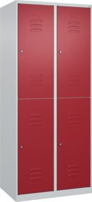 C+P Doppelstock-Spind Classic PLUS mit 2 Abteilen, Stahlkonstruktion, Zylinderschloss und Garderobenstange, H x B x T: 185 x 80 x 50 cm - Bild 1