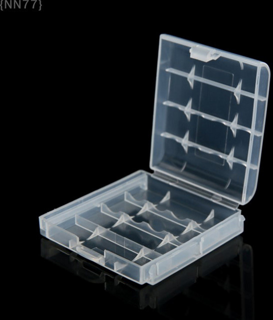 Batterieadaptergehäuse für AAA/AA auf C/D Batterien, Mehrzellen-Kombinations-Aufbewahrungsbox mit Konverterfunktion, Farbe: Weiß/Transparent - Bild 1