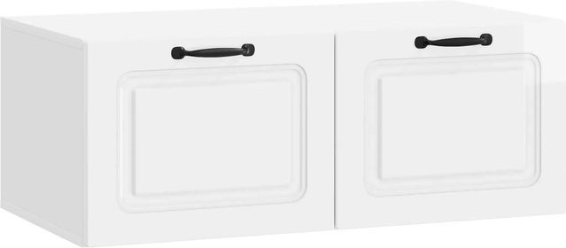 vidaXL Wandmontierter TV-Schrank in Hochglanz Weiß, Modernes Design für dein Wohnzimmer, B/T/H: 78,5 x 41 x 30 cm - Bild 1