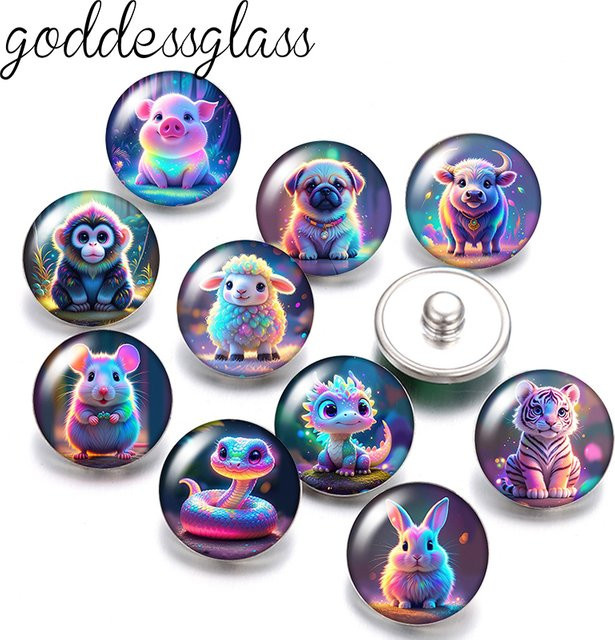 Goddessglass Glas Cabochon Tiere, Runde Foto Glas Cabochons - Bild 1