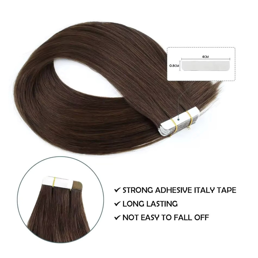 xbeauty Tape-in-Haarverlängerungen, 100 % Remy-Echthaar, 20 Stück, Damen - Bild 2